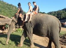 Thajsko - jízda na slonech